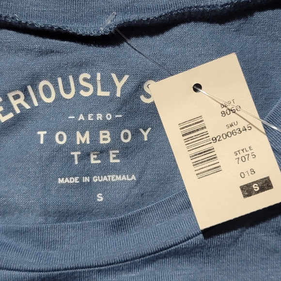 Aeropostale seriously soft tomboy tee small blue striped - Picture 6 of 6